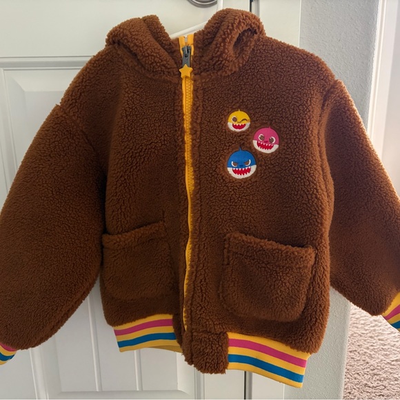 Brown Kids Puffer Jacket with Fun Patches - Picture 1 of 3